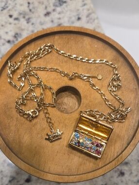Disney Couture Tinker Bell Swarovski Treasure Box 14K Gold-Plated Necklace